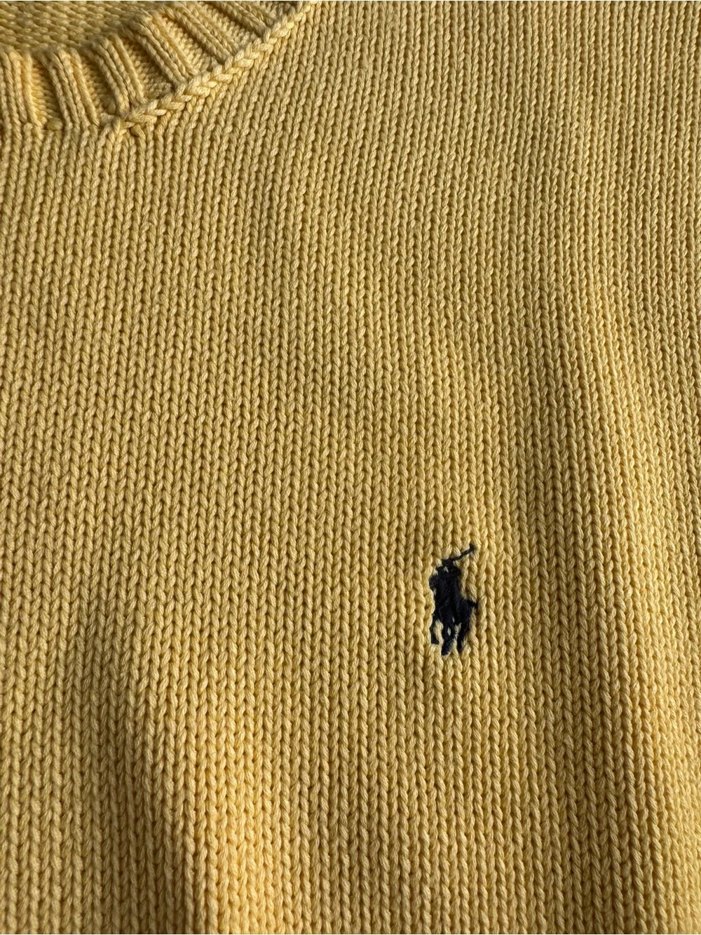 Polo by Ralph Lauren Men’s Yellow Crewneck Cotton Sweater Size XL